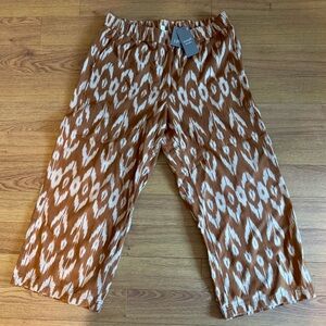 J. Jill Brown and Cream Ikat Pants